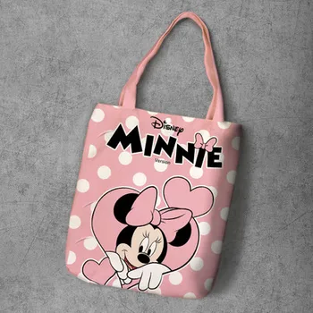 Disney peluche mochila de dibujos animados de los bolsos de la señora de la bolsa de compras de Mickey Mouse Minnie bolsa de lona bolsa de hombro bolsas de Matrimonio Mickey rosa