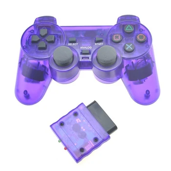 Color transparente de Controlador Para Sony PS2 Controlador de Bluetooth Inalámbrico 2.4 G de Vibración Controle Gamepad de Playstation 2