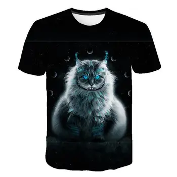 Siyah ve beyaz kedi T-shirt sevimli kedi disfrutar 3DT t-Shirt elenceli kedi gmlek T-shirt yaz Casual kadn st T-shirt