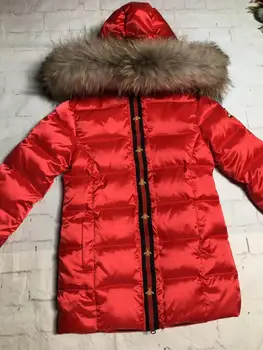 95cm-145cm 2019 el invierno de la chaqueta de la ropa de los niños de la muchacha abajo chaquetas niño larga espesar prendas de chico largo de pato abajo chaquetas
