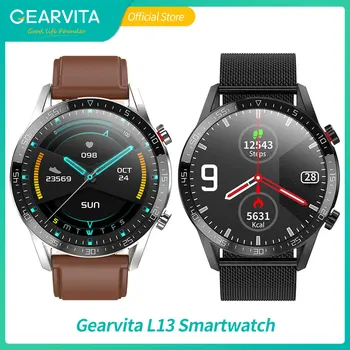 Gearvita L13 Reloj Inteligente de ECG de ritmo Cardíaco Bluetooth de la Llamada Presión Arterial Reloj de Deporte para hombres, mujeres IP68 VS L16 smartwatch