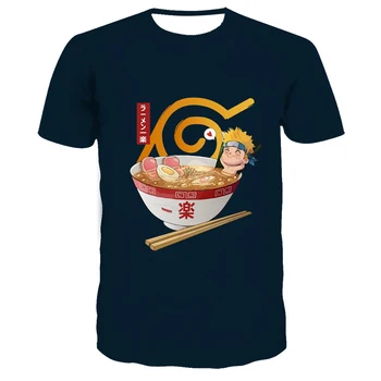 De alta Calidad T-shirt Hombres Mujeres Caliente de la Impresión 3d de Naruto fideos Camiseta de manga Corta Camisa de la ropa de los Niños de la camiseta de la parte Superior Tees