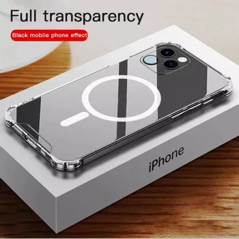Transparente Caso de Teléfono Móvil Para el IPhone 12 Max Pro Mini Magsafing Caso a prueba de Golpes Caso de la Cubierta de Shell Para IPhone 11 Pro X XR XS