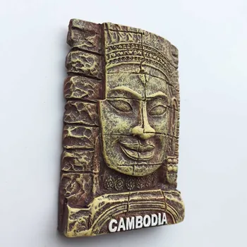 Imán de nevera de Recuerdos del Patrimonio Mundial Natural de Angkor Wat, Camboya 3d de Resina Color de la Artesanía Imán del Refrigerador etiqueta Engomada de la Decoración del Hogar