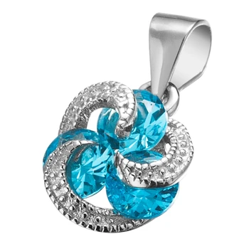 Eulonvan de la plata esterlina 925 de las mujeres de Compromiso de la joyería de la Boda establece (anillo/pendiente/colgante) Luz azul Zirconia Cúbico S-3737set