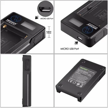 Neewer Micro USB Cargador de Batería para Sony NP-F550/F750/F960/F970 NP-FM50/FM70/FM90,QM71D,91D,NP - F500H/F55H Baterías