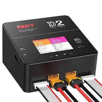 ISDT D2 Batería de Lipo Cargador de la Balanza de Duo Descargador Doble 200W 12A 2 Ac de Doble Canal de Salida 1-6S Li-Ion de la Vida de Nicd Nimh Lihv