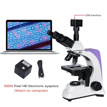 1000x 2500X Profesional Biológicos de Laboratorio HD Microscopio Trinocular Binoculares, cámara digital lcd ocular electrónico USB HDMI VGA
