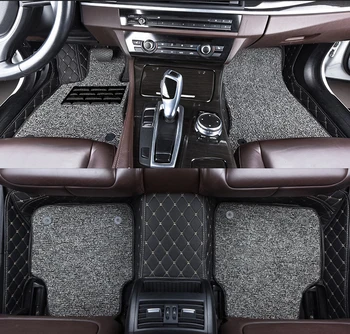 Para Hyundai Sonata LF 2016 2017 2018 Lujo de Doble Capa Lazo de Hilo de Coche alfombras de Piso Interiores Auto Alfombras Accesorios de Pie