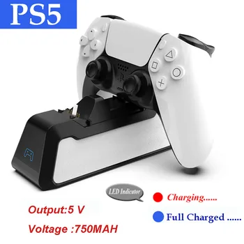 Para PS5 Dual USB Manejar Rápido 720MAH Muelle de Carga de la Estación de Soporte Cargador para Play Station 5 PS5 Juego Controller Joypad Joystick