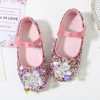 Los nuevos Niños de Cristal Zapatos de los Niños de la Playa de la Princesa Niña Zapatos Glitter de Fiesta de la Boda Zapatos Infantil Chaussure Enfant B406