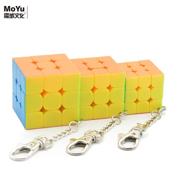 Mini Moyu mofangjiaoshi la Magia de la Velocidad de cubos 3x3x3 llavero stickerless Cubos de Llavero de rompecabezas de cubos clave de la cadena de juguete para los niños regalos
