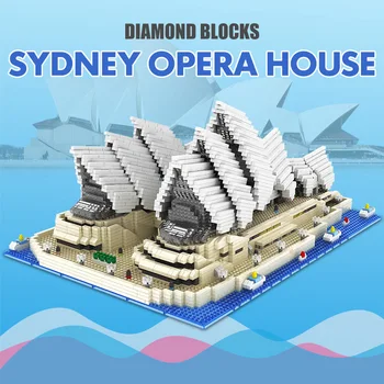 4131PCS Diamante Mini Bloques de Famosos Ladrillos de la Arquitectura de la Ciudad de la Ópera de Sídney en la Construcción de modelos BlocksToys para los Niños Regalos