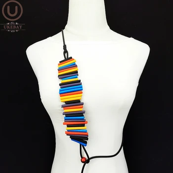 UKEBAY Nueva Multicolor hecho a Mano Collares de las Mujeres Gótico Colgante Collares de Diseño de Moda Boho Suéter de Cadenas de Goma de la Joyería de Regalo