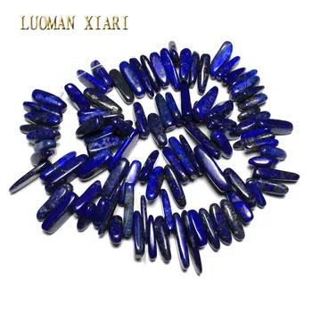 Mayorista de 12-20 mm de Palo de Forma Lapislázuli Azul de Cuentas de Piedra Para la Fabricación de la Joyería DIY Collar Pulsera Material de Filamento de 15