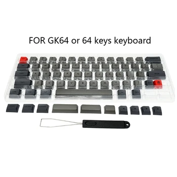64 Teclas Teclas de Doble Color de la valoración PBT Gruesa Keycap para GK64 Mecánica de Juego de Teclado L4MD