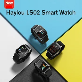 Xiaomi Youpin Haylou LS02 Smart Watch Global de la Versión en inglés,la prenda Impermeable IP68,12 Modos de Deporte,Llamada de Recordatorio,Bluetooth 5 Banda Inteligente