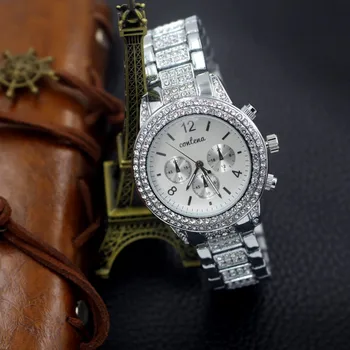 Nueva 2019 Moda Casual Reloj de Plata de Diamante Reloj de las Mujeres Rhinestone Relojes de Mujer Elegante Reloj de Pulsera de Cuarzo Relogio Feminino