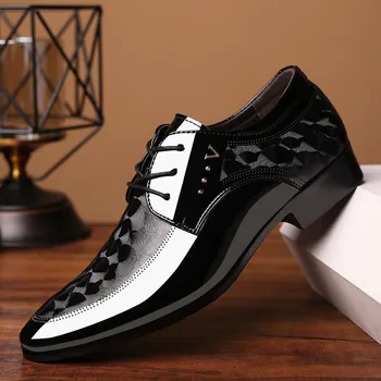 Hombres Zapatos Formales 2020 de la Moda de Cuero de Patente Zapatos de Vestir de los Hombres de la Primavera y el Otoño de la Marca de la Oficina de Negocios de la Boda de Calzado Zapatos de los Hombres