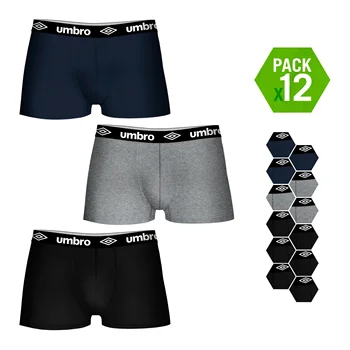 UMBRO boxeador pack de 12 unidades en colores básicos 2 opciones a elegir para los hombres