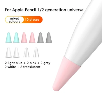 Para Apple Lápiz 1ª 2ª Generación de pantalla Táctil Stylus Pen fundas Protectoras de Silicona 10pcs Reemplazo de la Punta de la Plumilla de la Cubierta Protectora