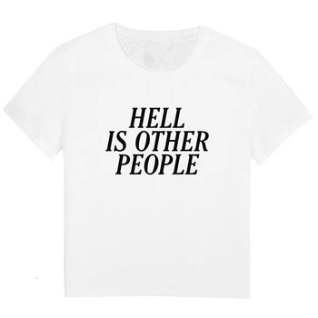 El infierno son los demás camiseta mujer camiseta la parte superior del tanque de damas divertido tumblr hipster de la moda grunge retro kawaii goth lindo camiseta - K312