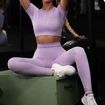 Mujer Sportwear conjunto de Yoga Perfecta Gimnasio Conjunto de Crop Top Bra Pad Elástica de cintura alta del pantalón de yoga Yoga Traje de fitness conjunto de Ropa de Gimnasia