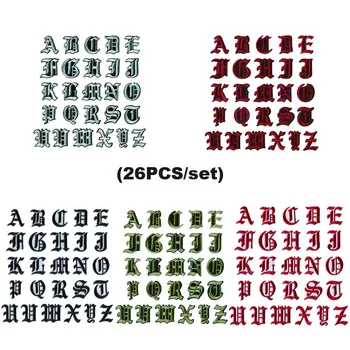 A-Z 26pcs/lote Alfabeto inglés Antiguo de la Fuente de Letra de Parches Bordados de Hierro En el Parche de Coser en bagdes 5CM de Alto