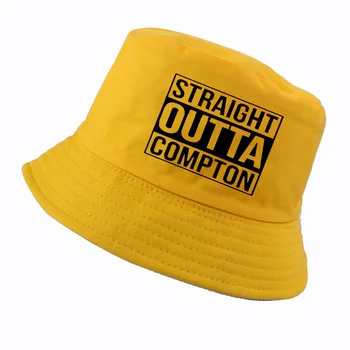 Straight Outta Compton cubo de sombreros para hombres boy hip hop pescador sombrero de las mujeres de Algodón de Verano panamá pescador gorra unisex
