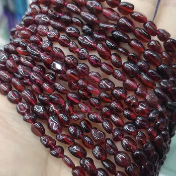 Natural de color Rojo Granate Cuentas de Piedra Suelta Irregular, Grava, piedras preciosas Espaciador Perlas Para la Joyería de BRICOLAJE Pulsera hecha a Mano de 6-8mm
