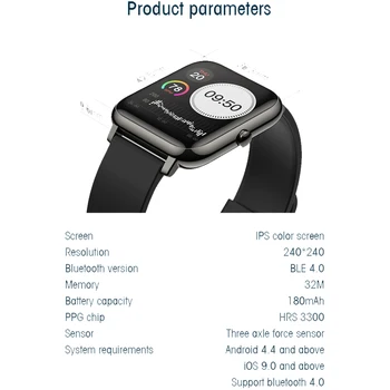 P22 Inteligente Reloj de las Mujeres de los Hombres del Deporte del Reloj de la Aptitud de seguimiento de la Frecuencia Cardíaca Sueño Monitor Impermeable Smartwatch Para Android iOS Phone VS P8