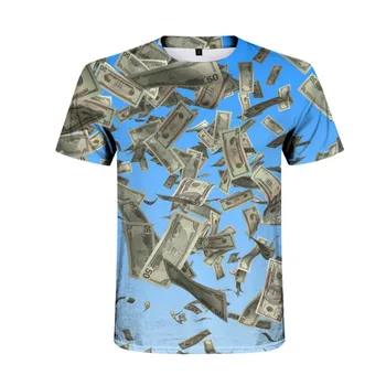 Producto nuevo dólar creativo T-shirt para hombres de hip-hop de manga corta de verano de moda T-shirt guapo personalidad casual camisa de los hombres