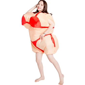 Sexy Bikini Traje Inflable Divertido disfraz de Cosplay Traje de Soplado de Aire Traje Para Adultos Inlatable Fiesta de Disfraces