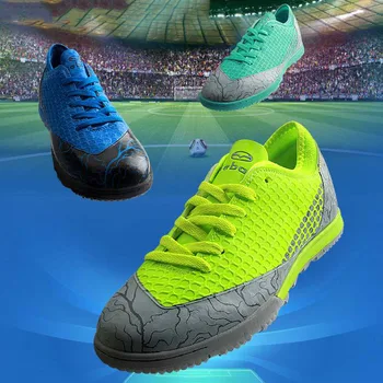 TIEBAO de Fútbol de Hombres Zapatos de Suela de Goma Chuteira Futebol 3D Superior de PVC Botas de Fútbol de Entrenamiento Deportivo de Fútbol Zapatos de Tobillo Proteger