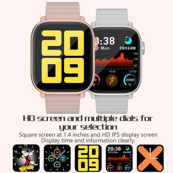 M1 Reloj Inteligente de Ios Mujeres Multi de la Cara del Reloj Monitor de Ritmo Cardíaco Pulsera con Pantalla Táctil Reloj deportivo para Android Ios teléfono PK P8