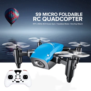 S9HW RC Drone Con Cámara HD S9 Ninguna Cámara Plegable Mini Quadcopter Mantener Altitud Helicóptero WiFi FPV Micro Dron de Bolsillo de la Aeronave
