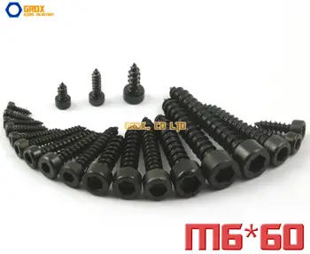 20 Piezas M6 x 60 mm 8.8 Grado de Aleación de Acero Hexagonal de Cabeza hueca Tornillo autorroscante Modelo de Tornillo