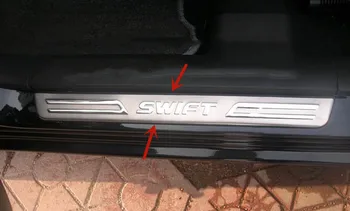 Para Suzuki Swift 2005-2016 coches de acero inoxidable del umbral de la guardia de la placa de bienvenida pedal anti-arañazos protección de los accesorios del coche