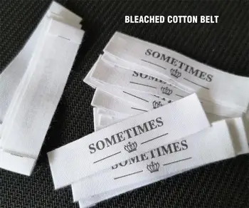 1.5 cm de algodón Orgánico cinturón/cinta de encargo de la ropa/la Ropa de vestir de etiquetas/Etiquetas de Etiquetas con el Nombre de Mano de etiquetas de impresión negro oferta especial
