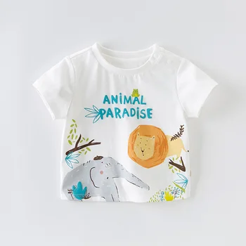 DBX13484 dave bella bebé de verano niños de infantil de bebé de moda t-shirt niño pequeño de la parte superior de los niños de alta calidad camisetas de impresión de algodón de la ropa