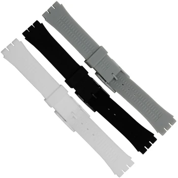 17 mm 19 mm de silicona Suave correa de reloj impermeable de la pulsera de color de la hebilla de reemplazo de pulsera de goma de ajuste correa Swatch