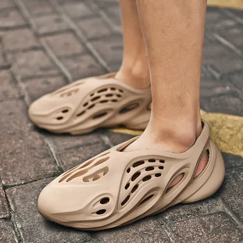 Verano Casual Zapatos De Los Hombres Sandalias De Malla Suave Par De Playa Zapatillas De Espuma De Corredores Comodidad Zapatillas De Los Hombres De Natación De La Sandalia