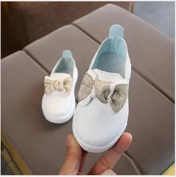Las niñas casual zapatos de los niños de color Rosa Preciosa Pajarita de la princesa de los zapatos de bebé de los niños guisantes solo los zapatos de los niños zapatos