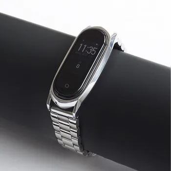 De Acero inoxidable de la venda de Reloj para XiaoMi Mi Band 3 4 Metal de la Correa de Muñeca Inteligente de Pulsera Miband 3 Reemplazable Correas de Reloj de Mi 4
