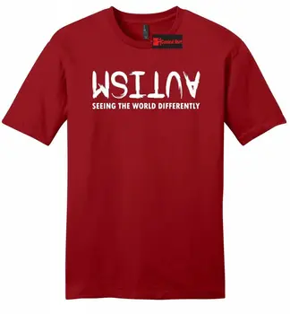 El Autismo De Ver El Mundo De Manera Diferente Para Hombre Suave Camiseta De La Concientización Sobre El Autismo Tee Z2