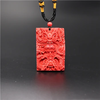 Chino Rojo Natural Orgánica de Cinabrio de Piedra del Dragón Colgante de Collar de Moda del Encanto de la Joyería de Buda Amuleto Regalos para Mujeres