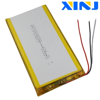 XINJ 3.7 V 8000 mAh Li Batería de Polímero de 3wires para termistor 7565121 GPS Para la PSP PAD ipod DVD Portátil del banco del Poder de la Tableta de la PC de IPTV