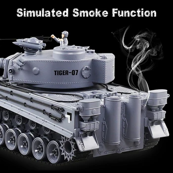 Juguete TR-07 Control Remoto Tanque Tiger Modelo Militar de Vibración de Fumar Bala de 2.4 G 3D Estéreo de 9.6V700MA de la Batería de los Niños de Juguete de Regalo