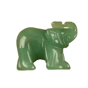 La suerte del Elefante del Bebé Decoración de Aventurina Verde Jade Piedra Antojo Elefante Feng Shui de la estatua de la Riqueza de la Oficina en Casa Adornos
