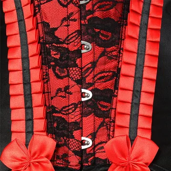 Sexy victoriana corsés y bustiers de encaje corsé gótico corselete overbust floral exótico traje de cosplay de estilo vintage rojo xxl